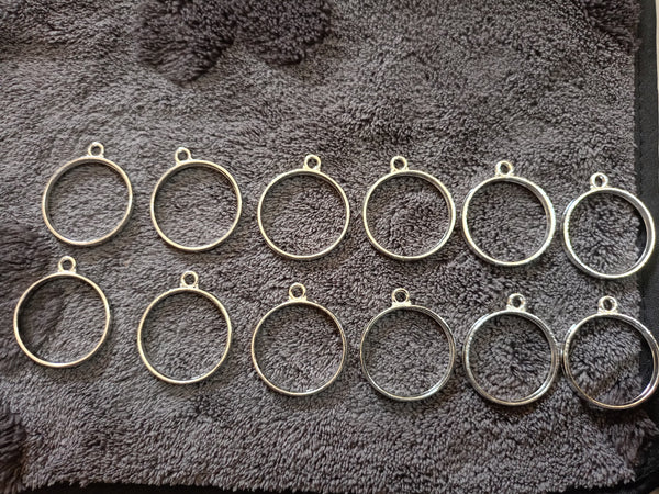 Silver pendant bezel big size 12pcs