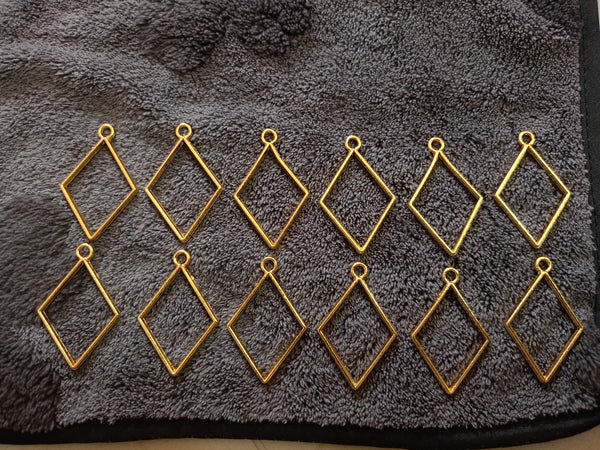 Golden pendant bezel big size set 12pcs