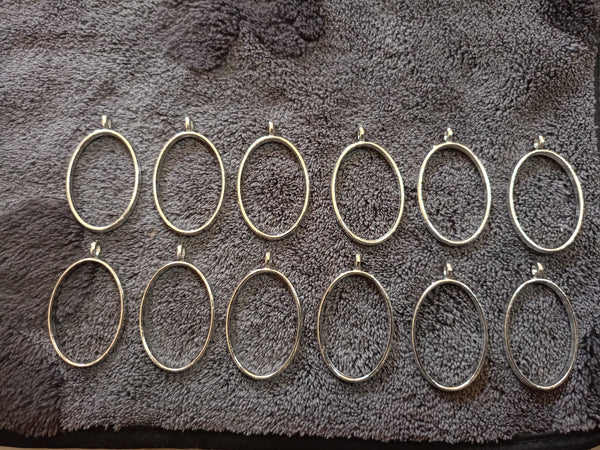 Silver pendant bezel big size 12 pcs