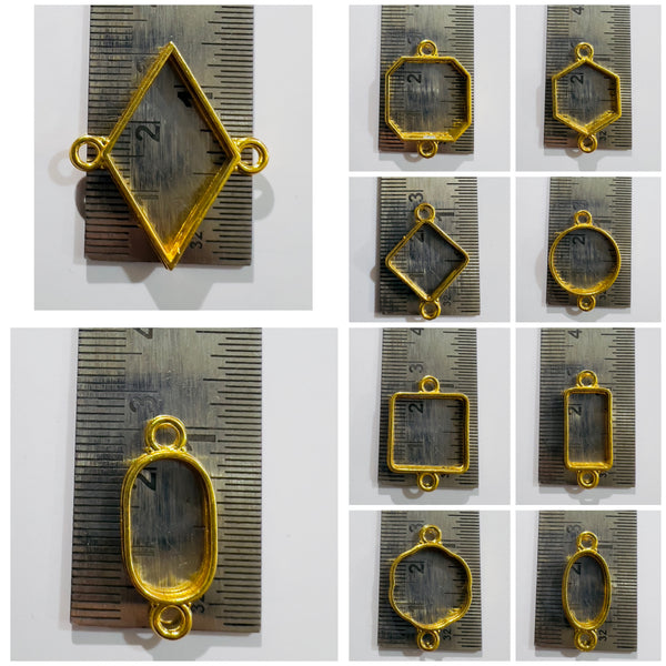 Golden Bracelet Bezel MIX Disains Set 8pcs