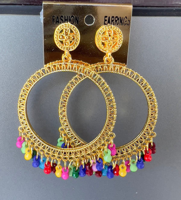 Large size golden malty jhumkas