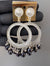 Round silver black jhumkas