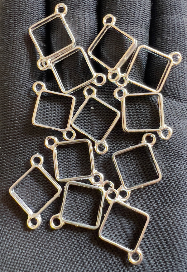 Silver bracelet bezel set 12pcs