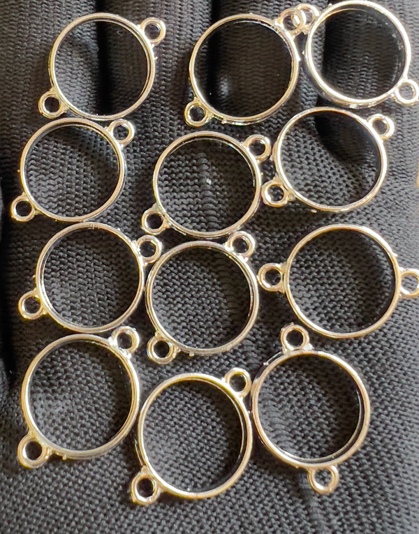 Silver bracelet bezel set 12pcs