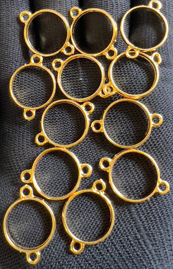 Golden bracelet bezel set 12pcs