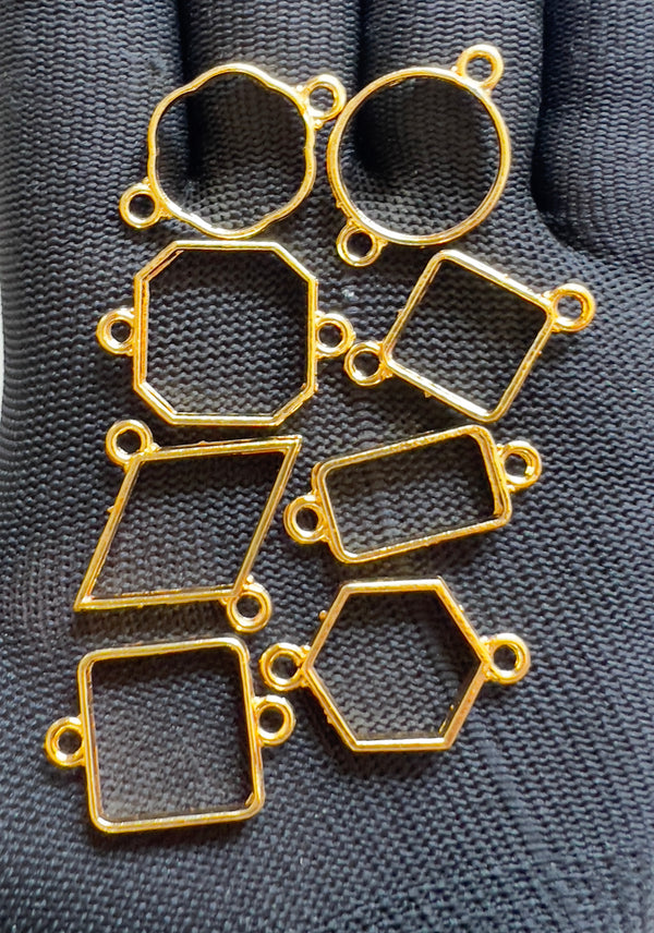 Golden Bracelet Bezel MIX Disains Set 8pcs