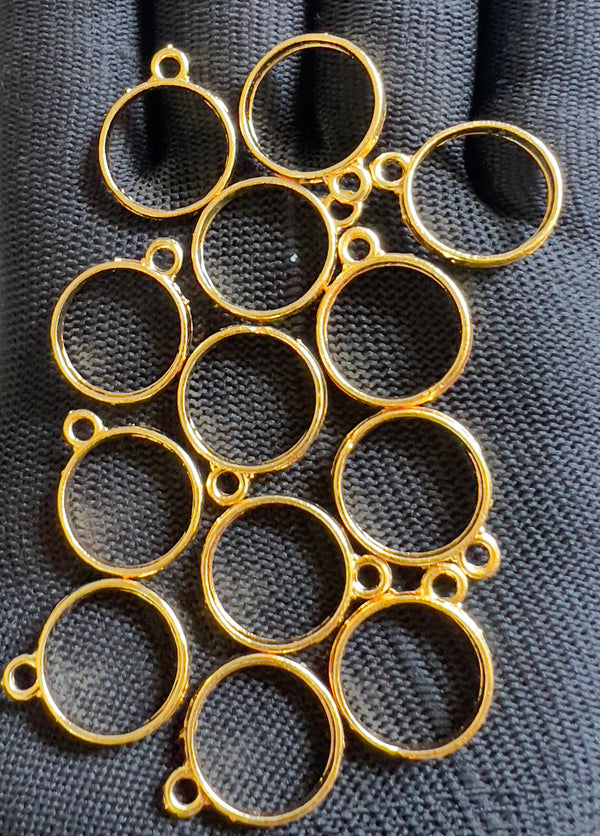 Golden pendant bezel set 12pcs