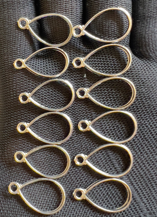 Silver pendant bezel set 12pcs