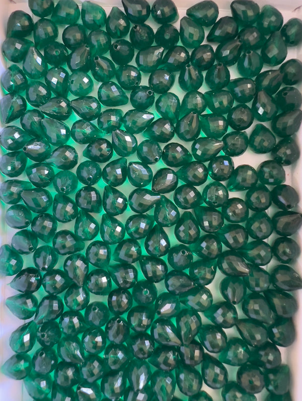 Green Drop Crystal Beads 8mm 100gram