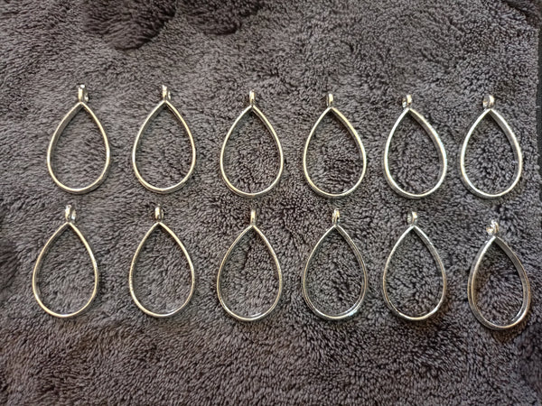 Silver pendant bezel big size set 12 pcs