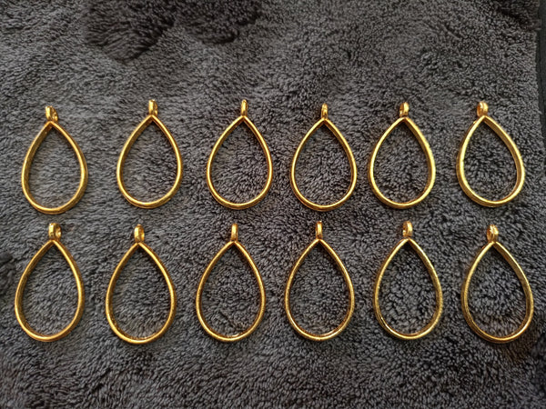 Golden pendant bezel big size set 12 pcs