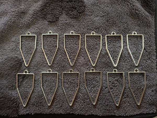 Silver pendant bezel big size set 12pcs