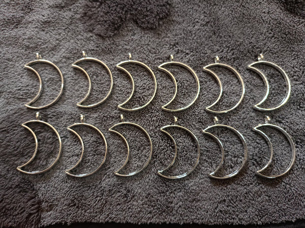 Silver pendant bezel big size set 12 pcs