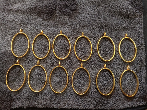 Golden pendant bezel big size set 12pcs