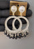 Round silver black moti jhumkas