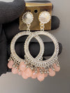 Round silver jhumkas