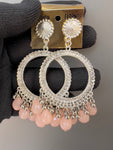 Round silver jhumkas