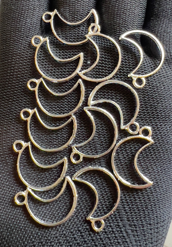 Silver pendant bezel set 12pcs