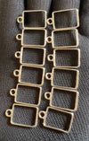 Silver pendant bezel set 12 pcs