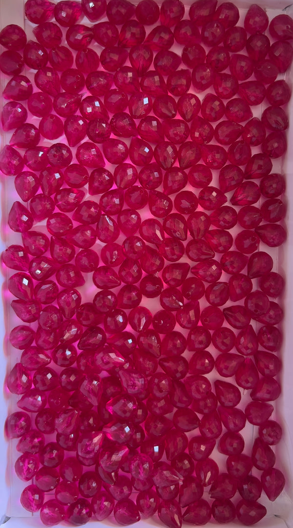 Rani Pink Drop Beads 8mm 100gram