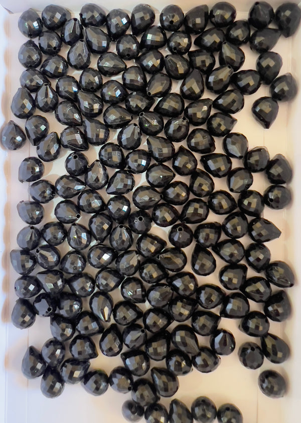 Black DropBeads 8mm 100gram