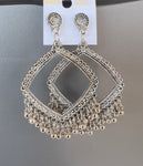 Silver square jhumka