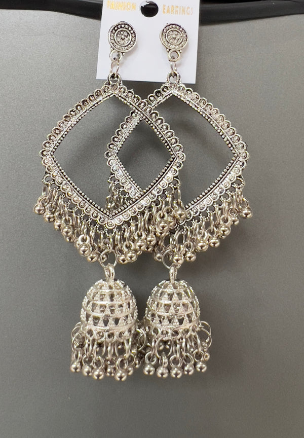 Silver Square jhumka