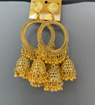 3Jumki Round Golden Jhumka