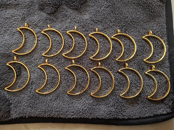 Golden pendant bezel big size 12pcs