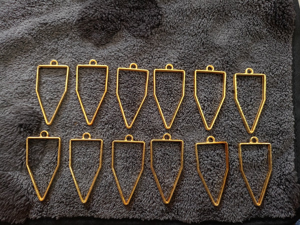 Golden pendant bezel big size set 12pcs