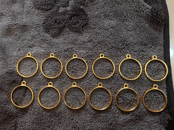 Golden pendant bezel big size 12pcs
