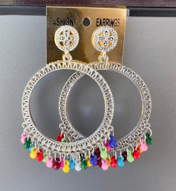 Resin base jhumka large size malty colure